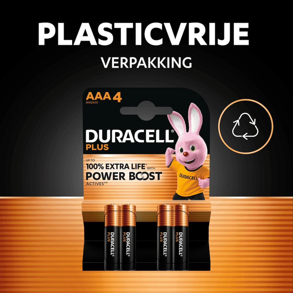 Miniatuur van Duracell Plus alkaline batterijen 100 AAA 1,5V - verpakking 4 stuks (D141117)