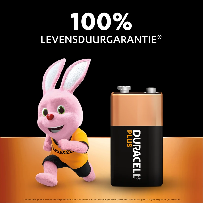 Miniatuur van Duracell Plus alkaline batterijen 100 9V - verpakking 2 stuks (D142268)