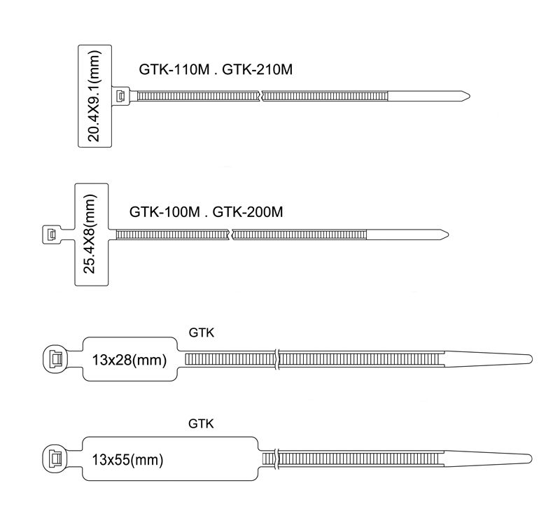 Miniatuur van WKK colsonband 4.8x220mm met markeerlabel (13X28mm) transparant - per 100 stuks (112136971)