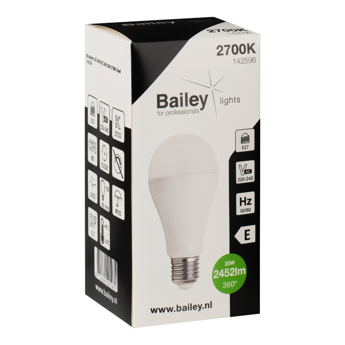 Miniatuur van Bailey LED lamp peer E27 20W 2452lm warm wit 2700K (142596)