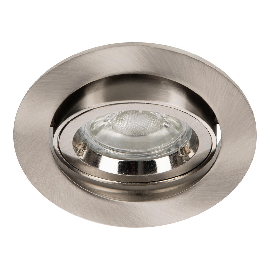 Miniatuur van Bailey inbouwspot rond kantelbaar aluminium geborsteld GU10 zaagmaat Ø80mm - diameter 93mm (141969)