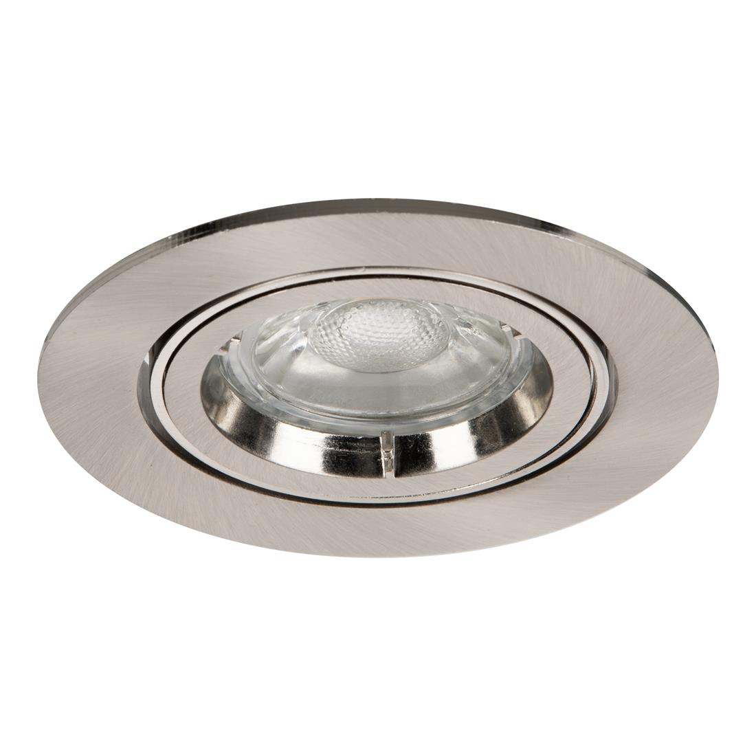 Miniatuur van Bailey inbouwspot rond kantelbaar aluminium geborsteld GU10 zaagmaat Ø80mm - diameter 93mm (141969)