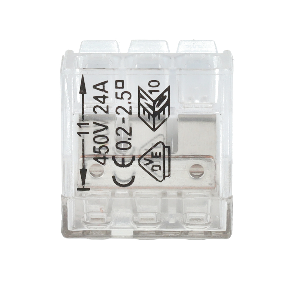 Miniatuur van EMhub mini lasklem 3-voudig 0,2-2,5 mm² met hendel - per 100 stuks (4083012)