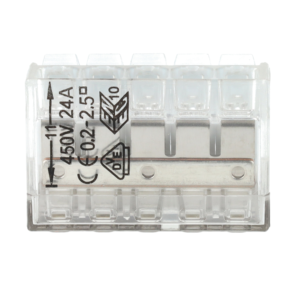 Miniatuur van EMhub mini lasklem 5-voudig 0,2-2,5 mm² met hendel - per 50 stuks (4083013)