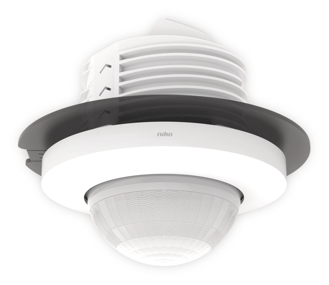 Miniatuur van Niko aanwezigheidsmelder P41LR, 230 V, secundair, 32-37 m, 360°, SnapFit, wit voor inbouw (353-701021)