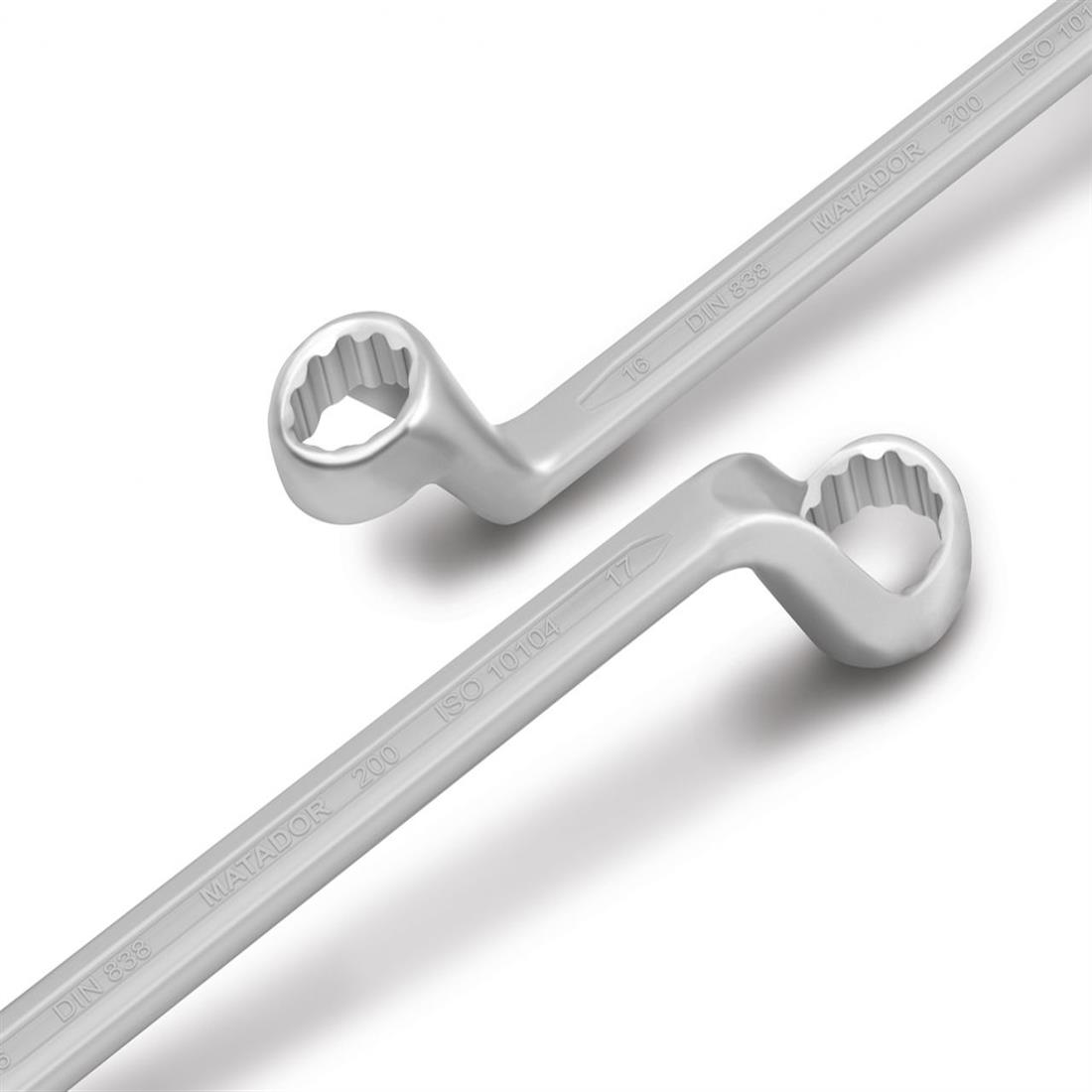 Miniatuur van Matador ringsleutelset diep gebogen 6x7-22x22mm in roltas opbergtas 8-delig (02009080)