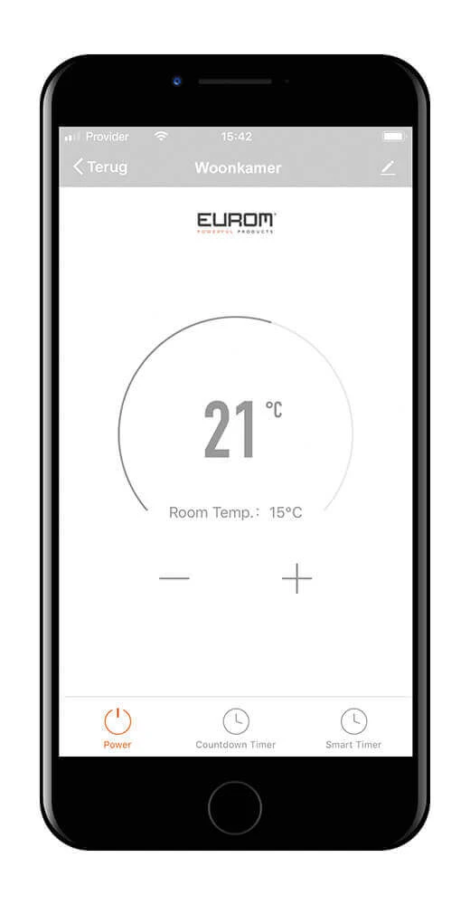 Miniatuur van Eurom alutherm elektrische kachel 1000W met WiFi en app (360714)