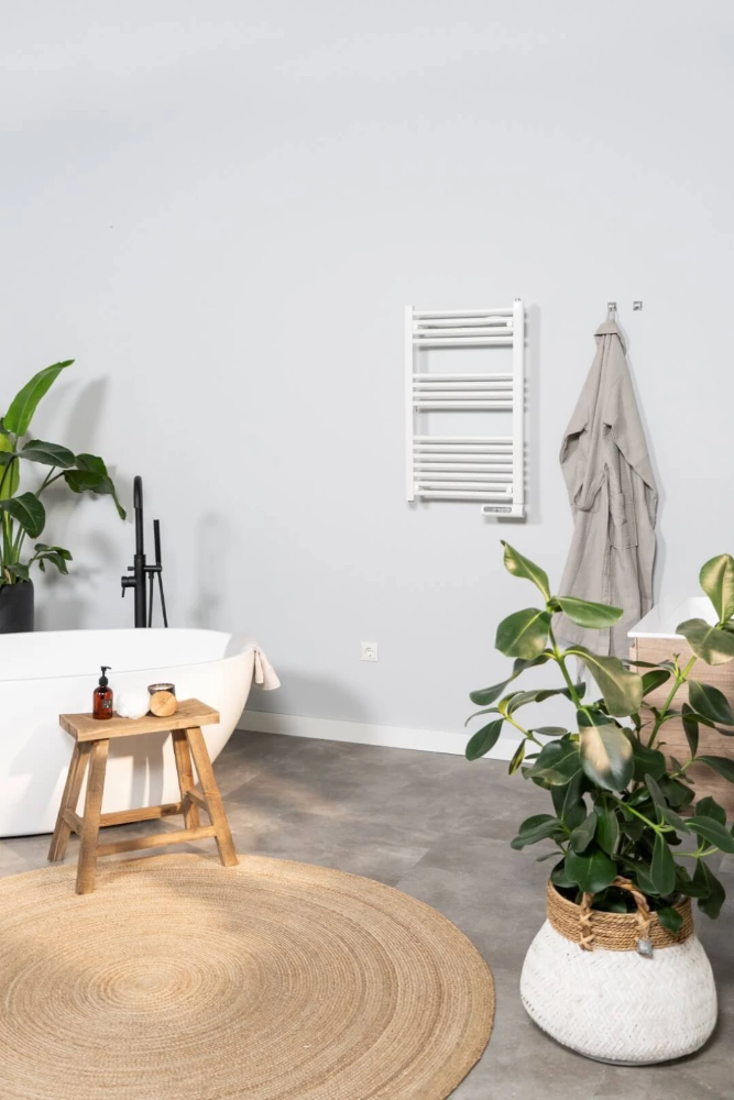 Miniatuur van Eurom elektrische handdoekradiator voor badkamer 500W met thermostaat en timer - wit (352450)