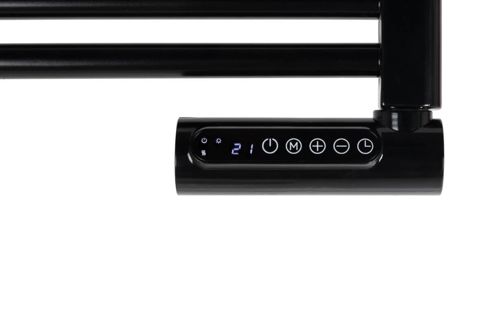 Miniatuur van Eurom elektrische handdoekradiator voor badkamer 750W met thermostaat en timer - zwart (352542)