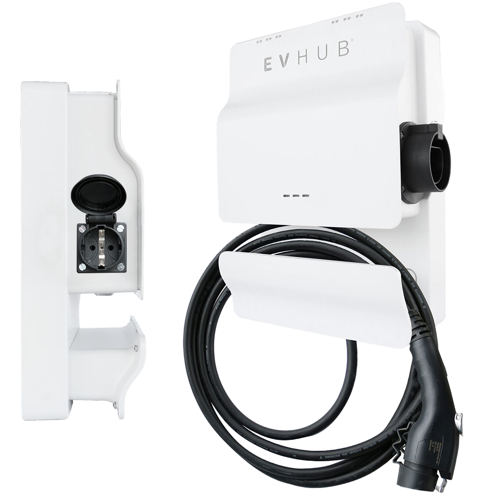 Miniatuur van EVHUB laadpaal 11kW type 2 vaste kabel 5 meter - wit (LP-18GYWSCMIF)