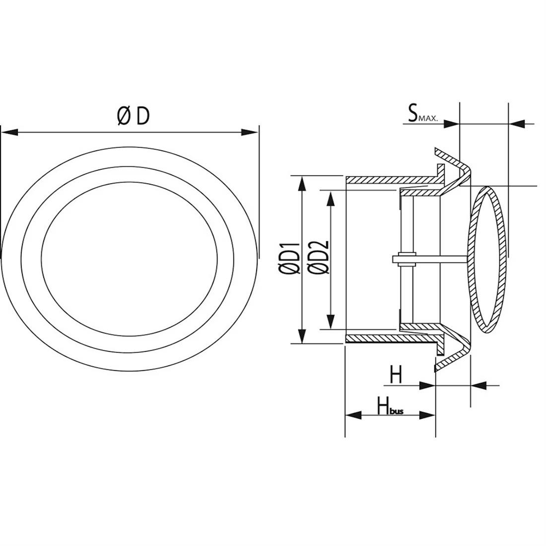 Miniatuur van WEHA ventielrooster afsluitbaar met hoge montagebus en klemring Ø125mm - wit (20201010)