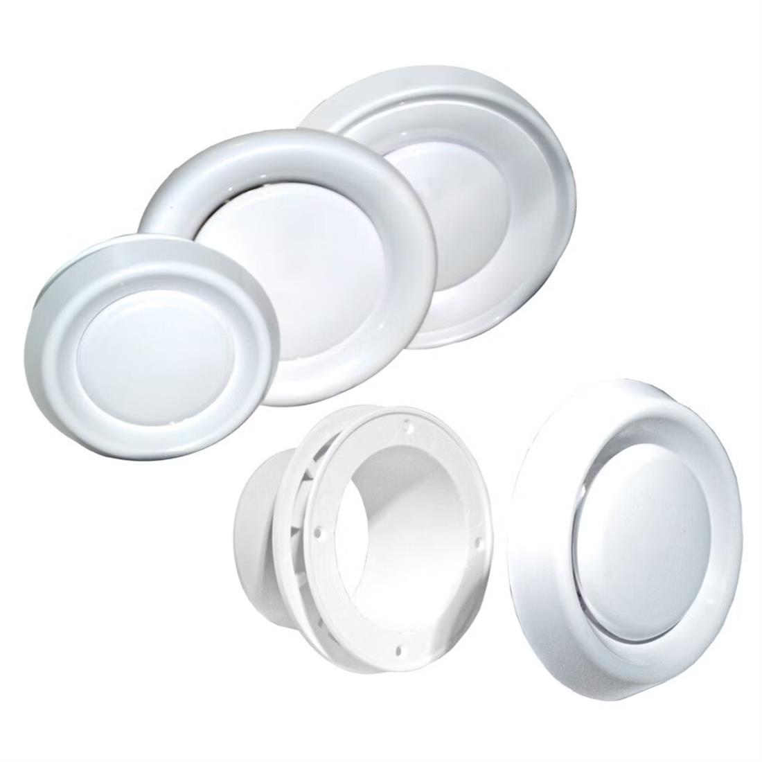 Miniatuur van WEHA ventielrooster afsluitbaar met hoge montagebus en klemring Ø150mm - wit (20201011)