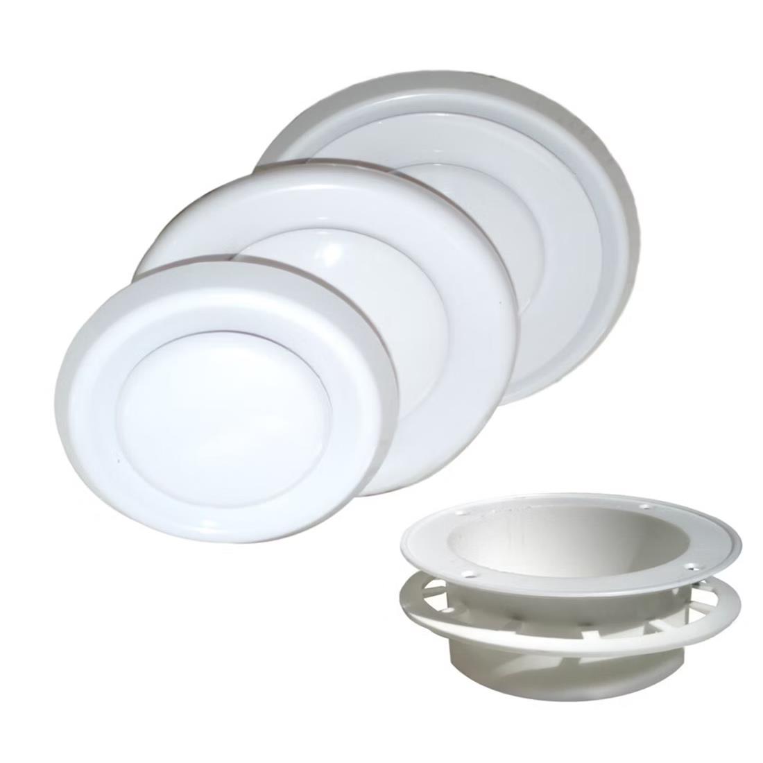 Miniatuur van WEHA ventielrooster afsluitbaar met hoge montagebus en klemring Ø150mm - wit (20201011)