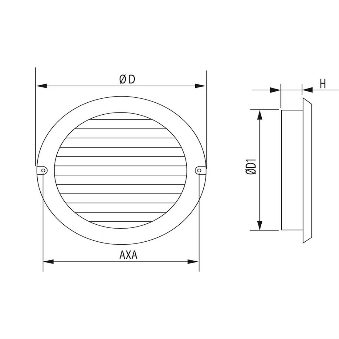 Miniatuur van WEHA schoepenrooster met muggennet Ø125mm - wit (20201017)
