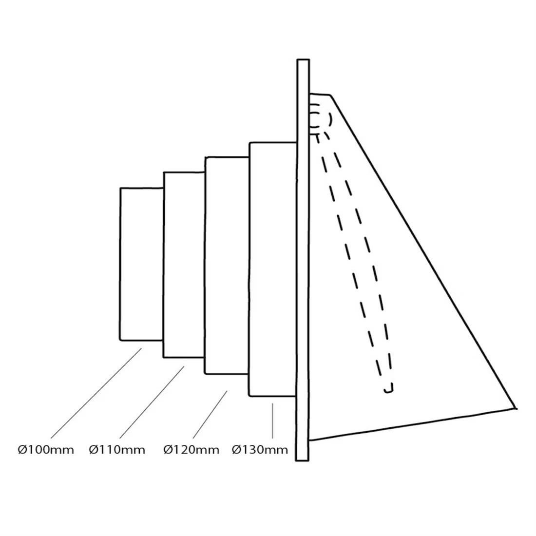 Miniatuur van AIR CONTROL kaprooster kunststof 165x165mm Ø100mm - grijs (20201098)