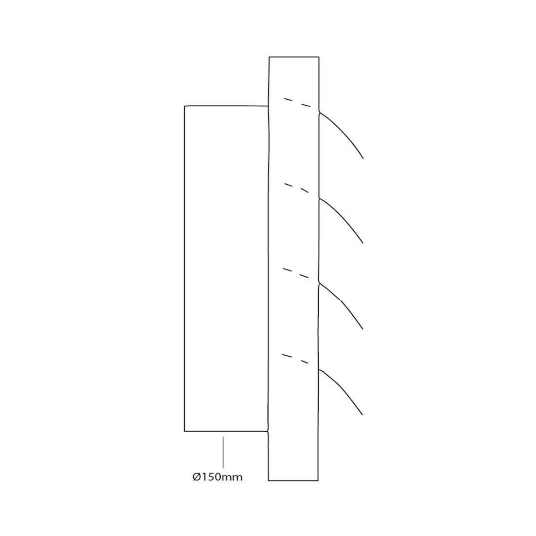 Miniatuur van AIR CONTROL lamellenrooster kunststof 190x190mm Ø150mm - grijs (20201102)