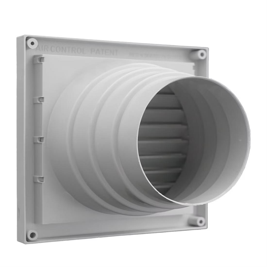 Miniatuur van AIR CONTROL schoepenrooster kunststof 165x165mm Ø100mm - grijs (20201106)