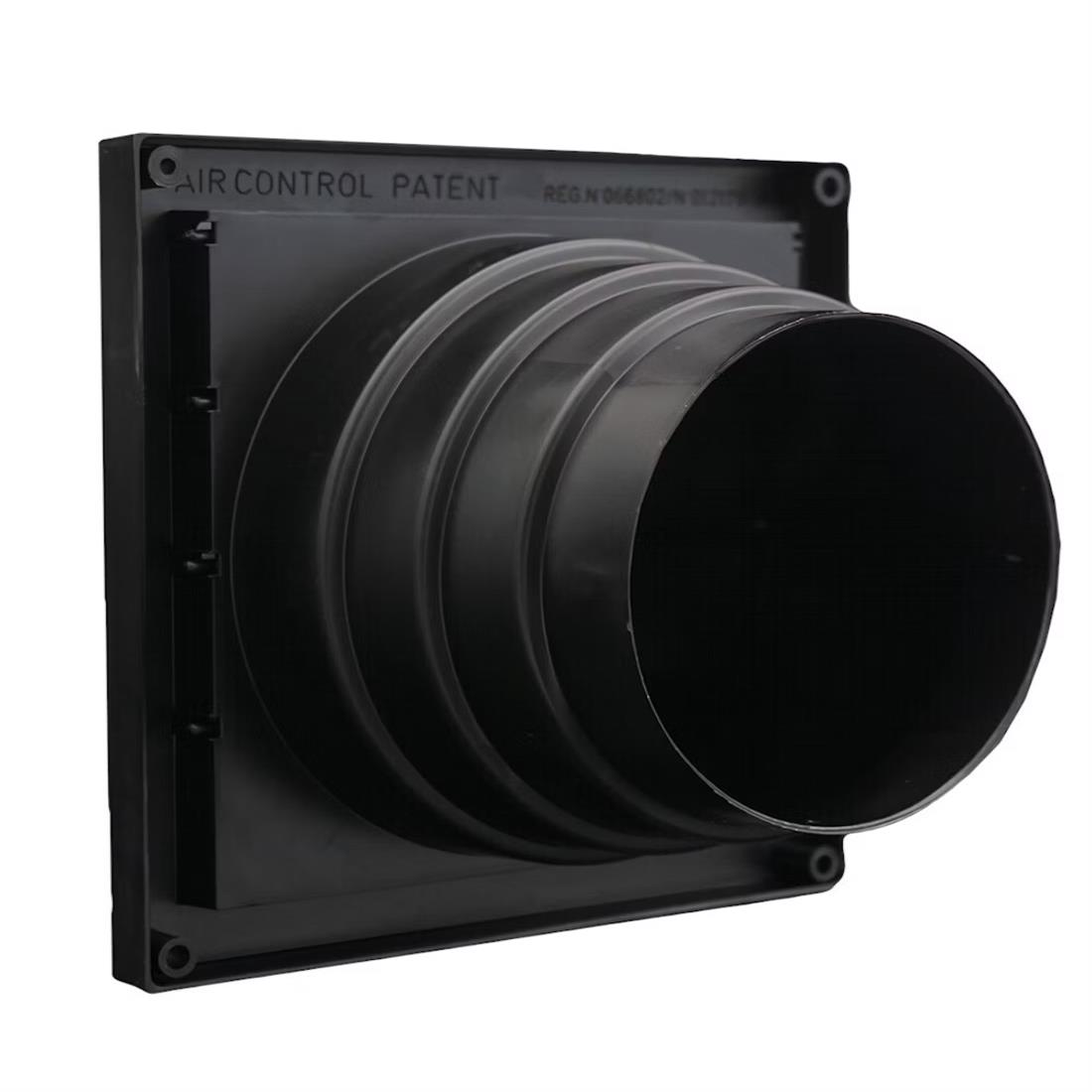 Miniatuur van AIR CONTROL lamellenrooster kunststof 165x165mm Ø100mm - zwart (20201111)