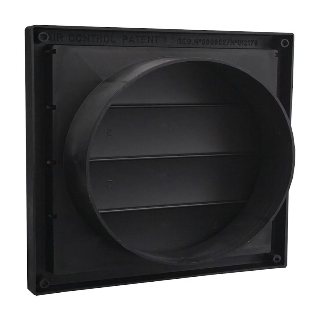 Miniatuur van AIR CONTROL lamellenrooster kunststof 190x190mm Ø150mm - zwart (20201113)