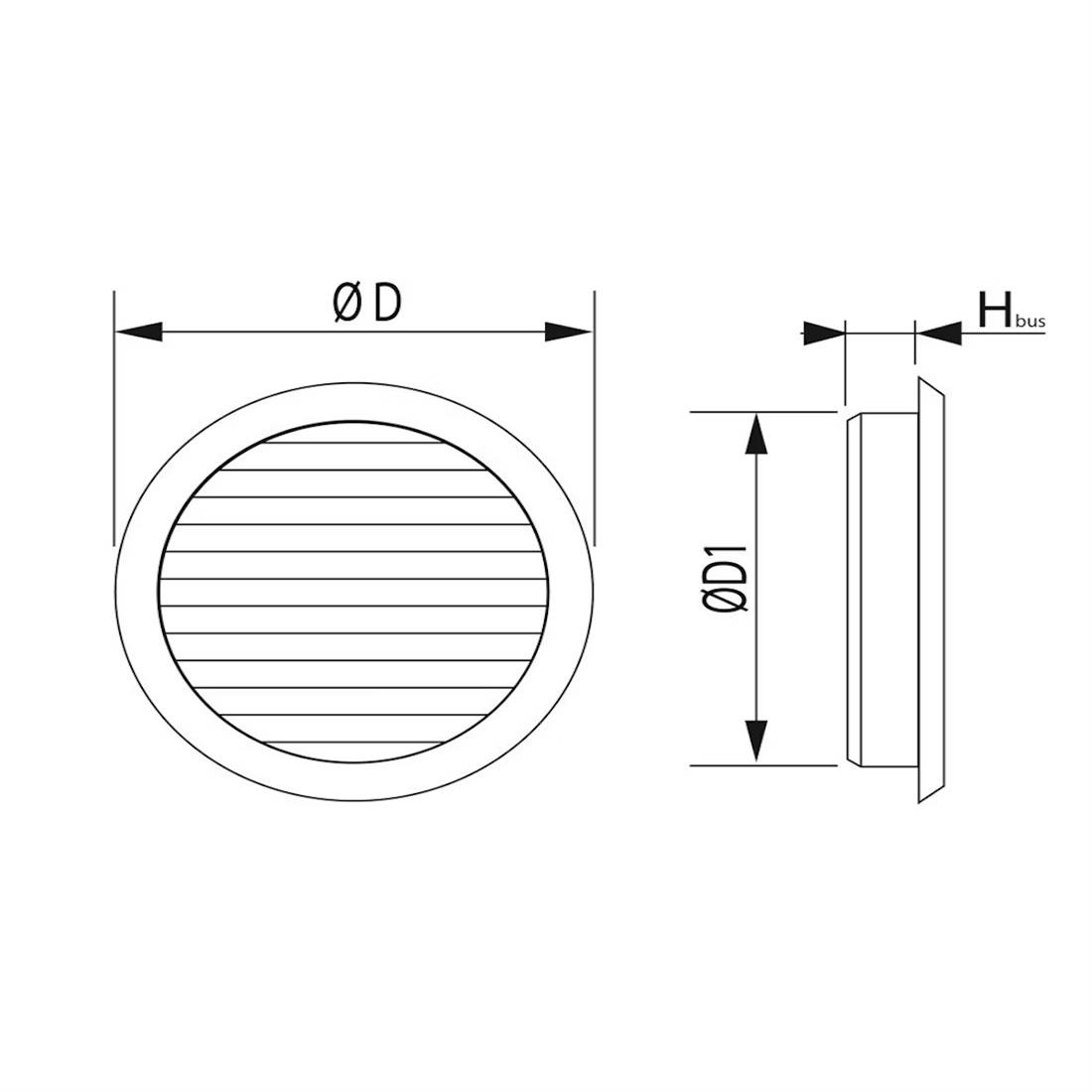 Miniatuur van WEHA schoepenrooster Ø40mm kunststof - wit (20210140)