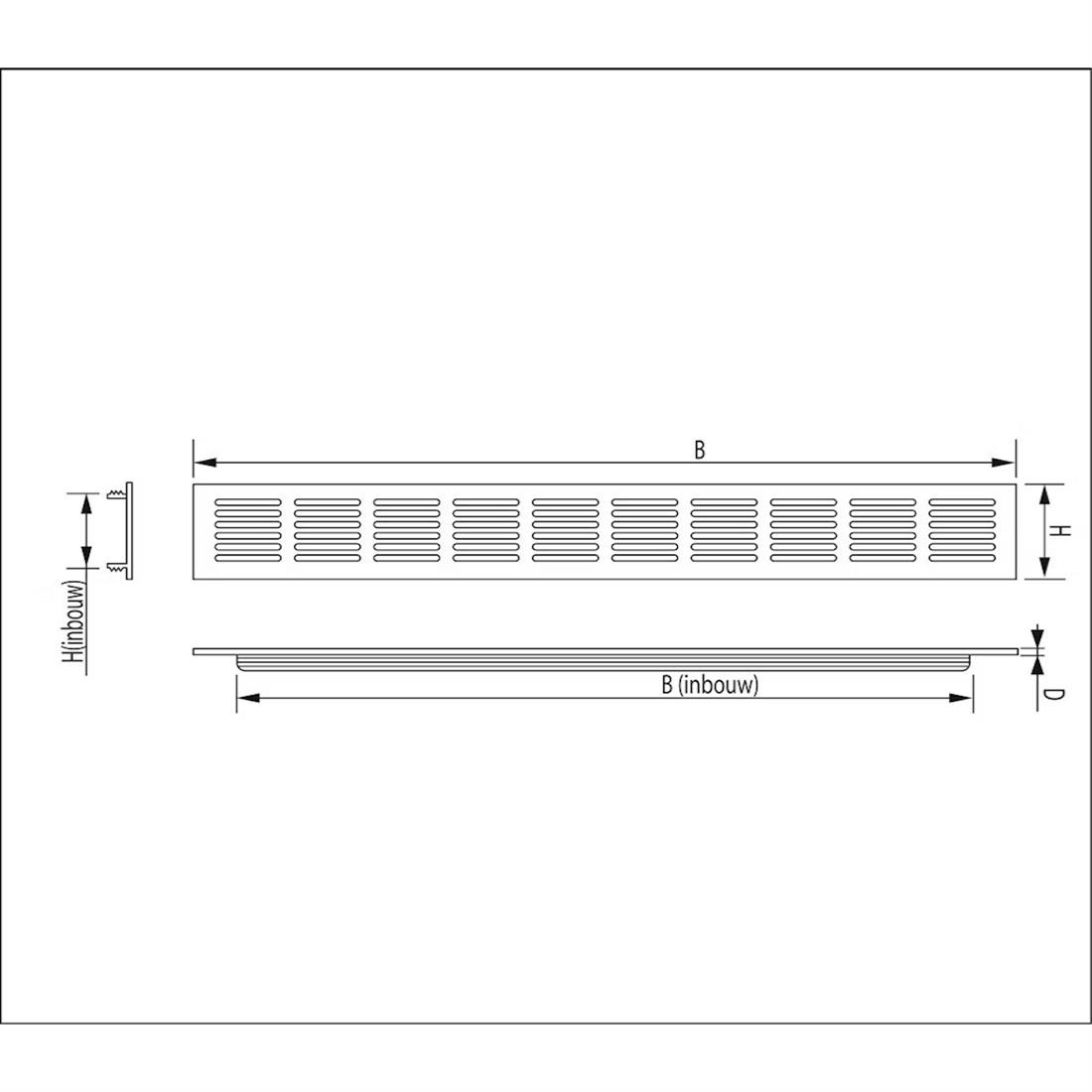 Miniatuur van WEHA ventilatiestrip 400x60mm - aluminium (28614006)