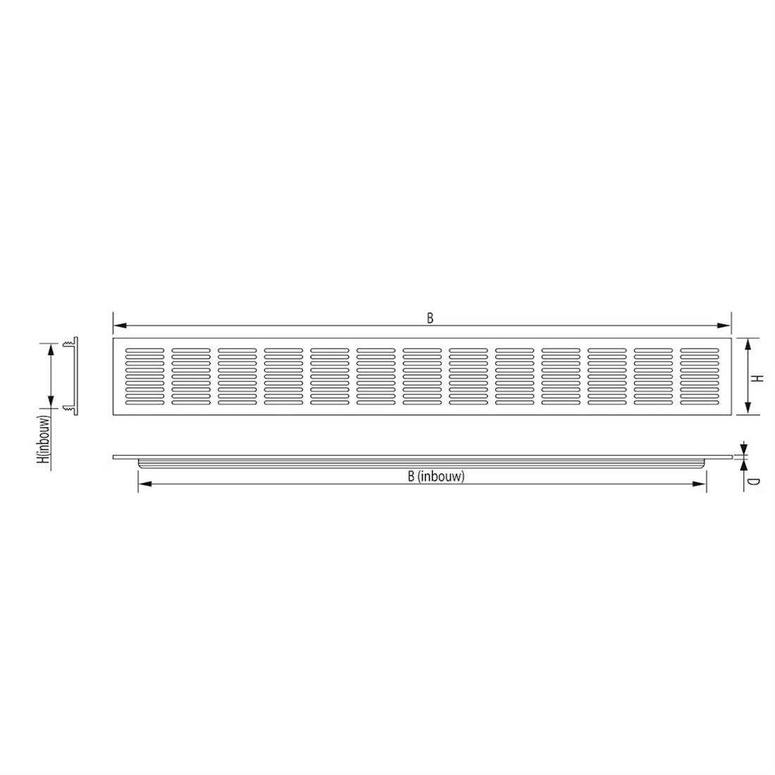Miniatuur van WEHA ventilatiestrip 500x80mm - aluminium (28615008)