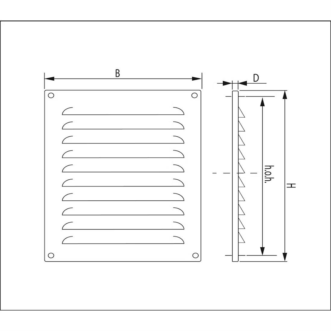 Miniatuur van WEHA schoepenrooster opbouw, aluminium 150x215mm - wit (24011521 W)