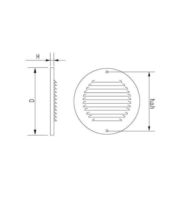 Miniatuur van WEHA schoepenrooster aluminium Ø150mm (2401R150)