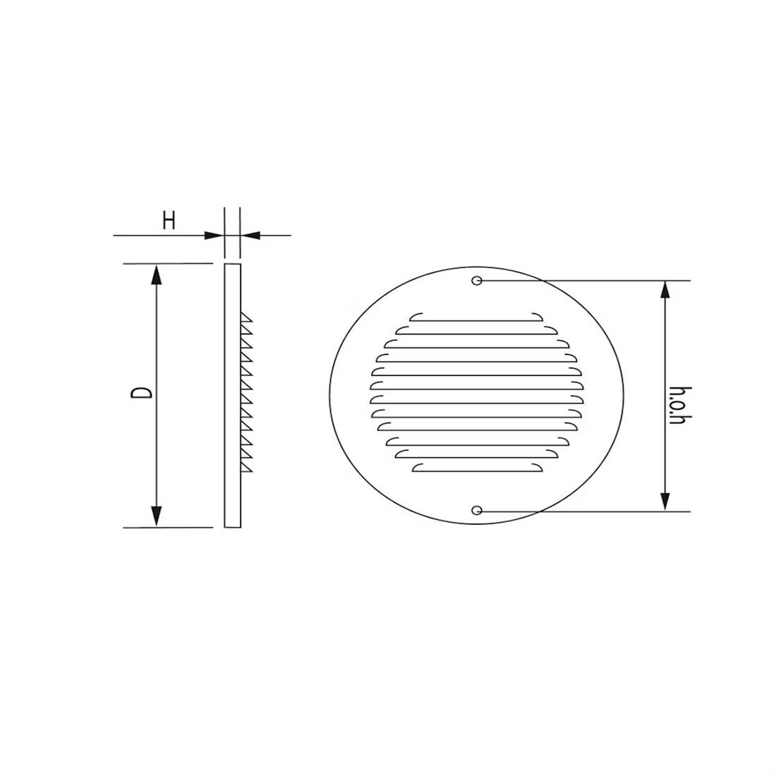 Miniatuur van WEHA schoepenrooster aluminium Ø200mm - antraciet (2401R200 G)