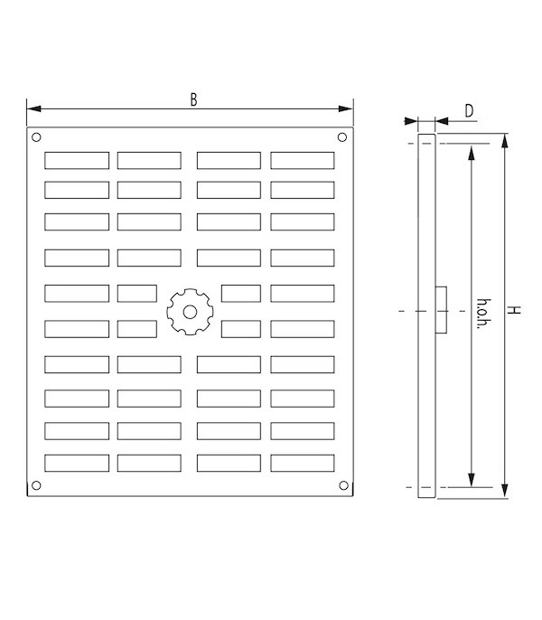 Miniatuur van WEHA schuifrooster aluminium met vliegengaas 250x300mm - wit (24033025 W)