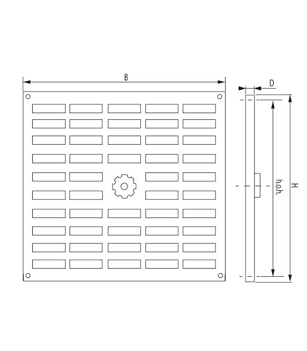 Miniatuur van WEHA schuifrooster aluminium met vliegengaas 300x300mm - wit (24033030 W)