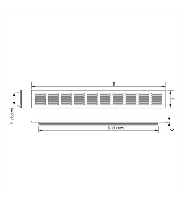 Miniatuur van WEHA ventilatiestrip aluminium 400x60mm - wit (28614006 W)