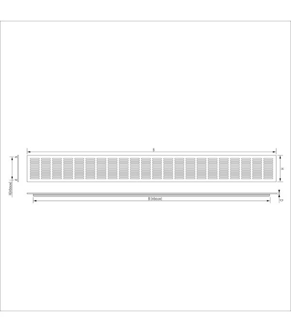 Miniatuur van WEHA ventilatiestrip aluminium 800x100mm - wit (28618010 W)