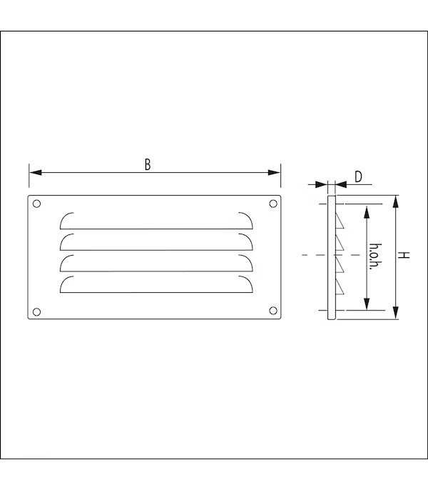 Miniatuur van WEHA schoepenrooster 180x90mm - RVS (29011809 I)
