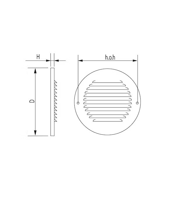 Miniatuur van WEHA schoepenrooster Ø190mm - RVS (2901R190 I)