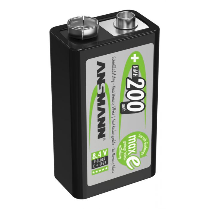 Miniatuur van Ansmann oplaadbare batterij NiMH 9V 200mAh - verpakking per 1 stuk (5035342)