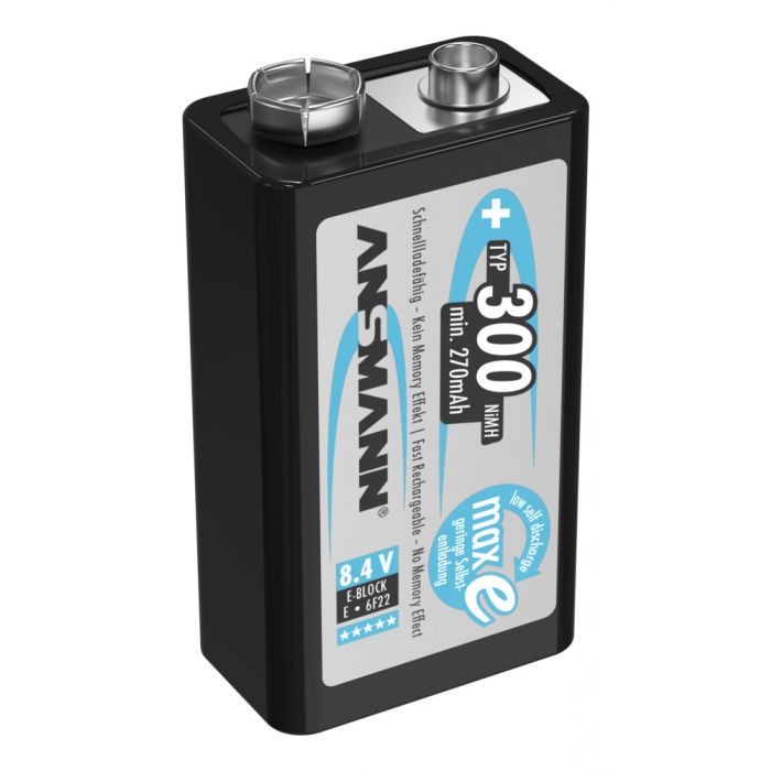 Miniatuur van Ansmann oplaadbare batterij NiMH 9V 300mAh - verpakking per 1 stuk (5035453)