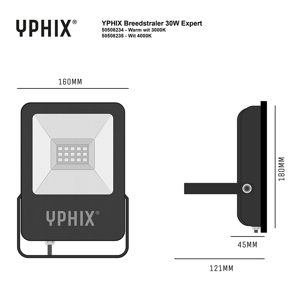 Miniatuur van Yphix LED schijnwerper 30W 4.200lm koel wit 4000K IP65 (50508235)