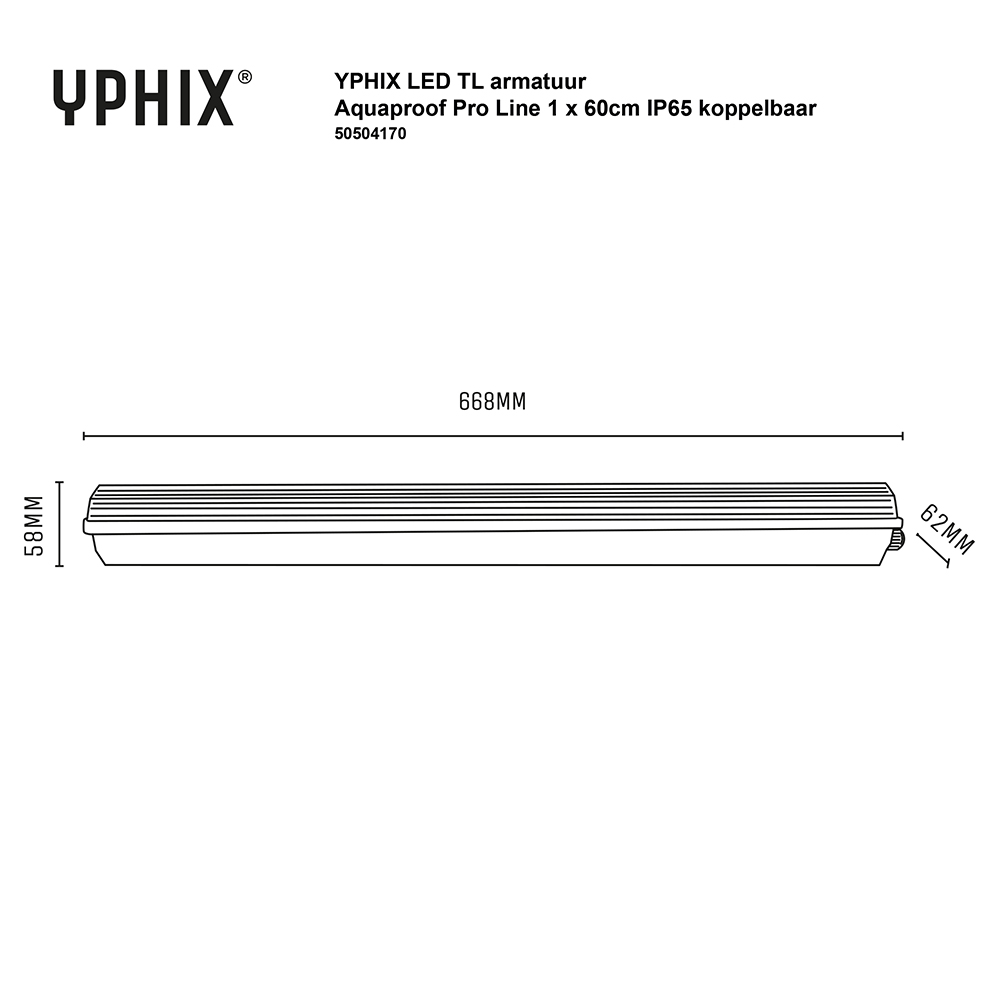 Miniatuur van Yphix waterdicht armatuur 1x60cm IP65 (50504170)