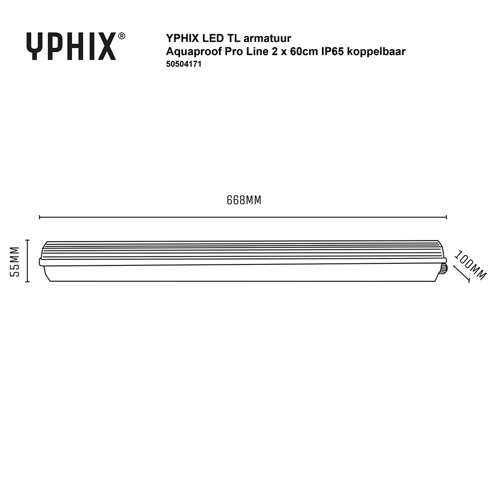 Miniatuur van Yphix waterdicht armatuur 2x60cm IP65 (50504171)
