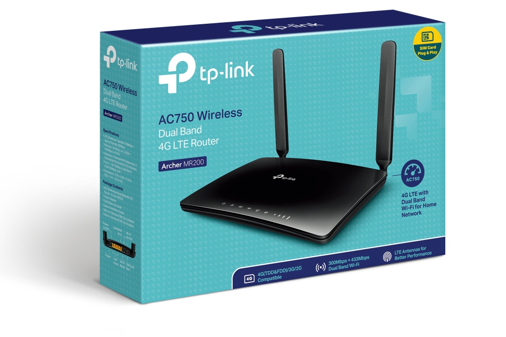 Miniatuur van TP-LINK AC750 draadloze Dual-band 4G-LTE-router (ARCHER MR200 V3)