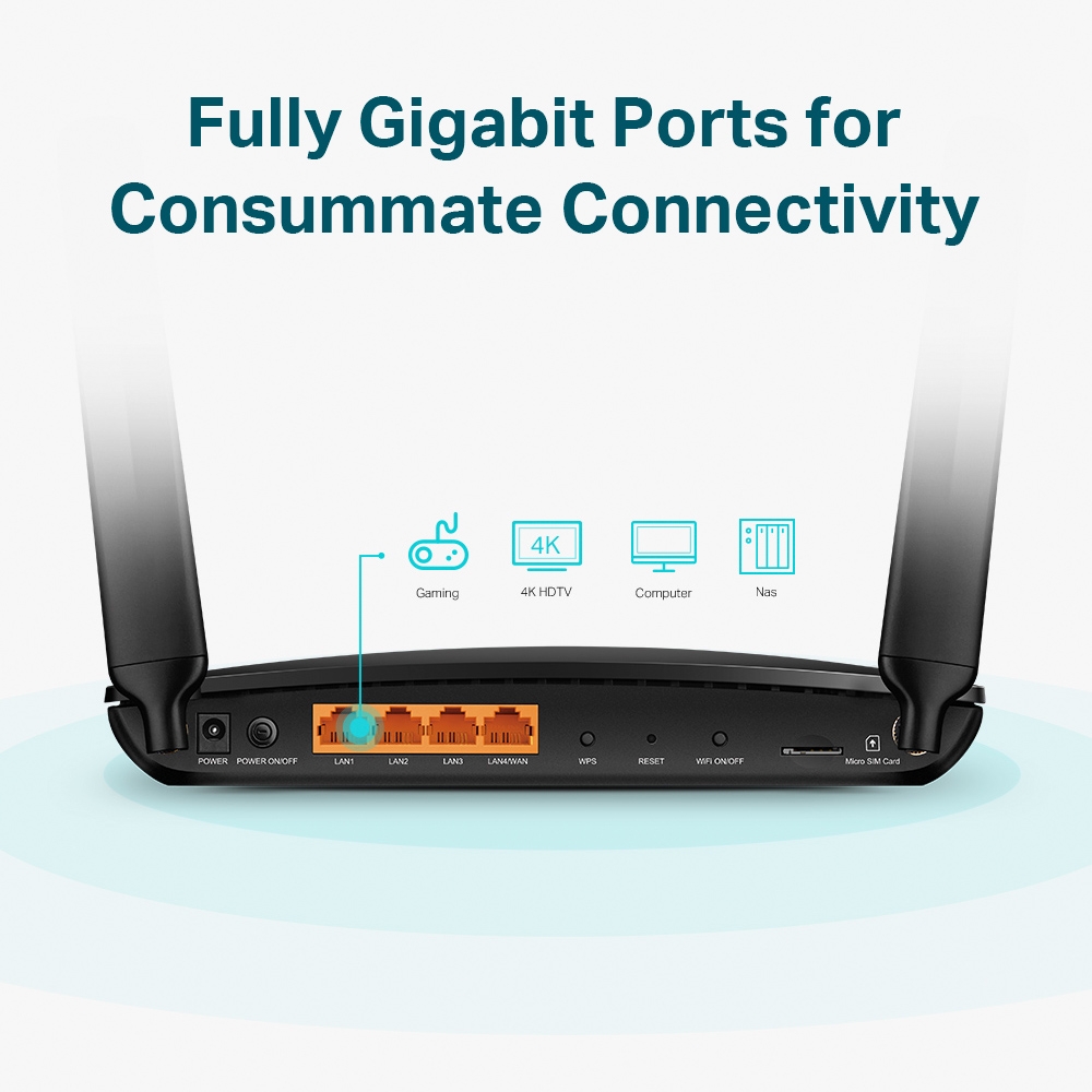 Miniatuur van TP-LINK Archer MR600 WiFi router 4G+ 300Mbps op 2.4GHz-band + 867Mbps op 5GHz-band (Archer MR600)