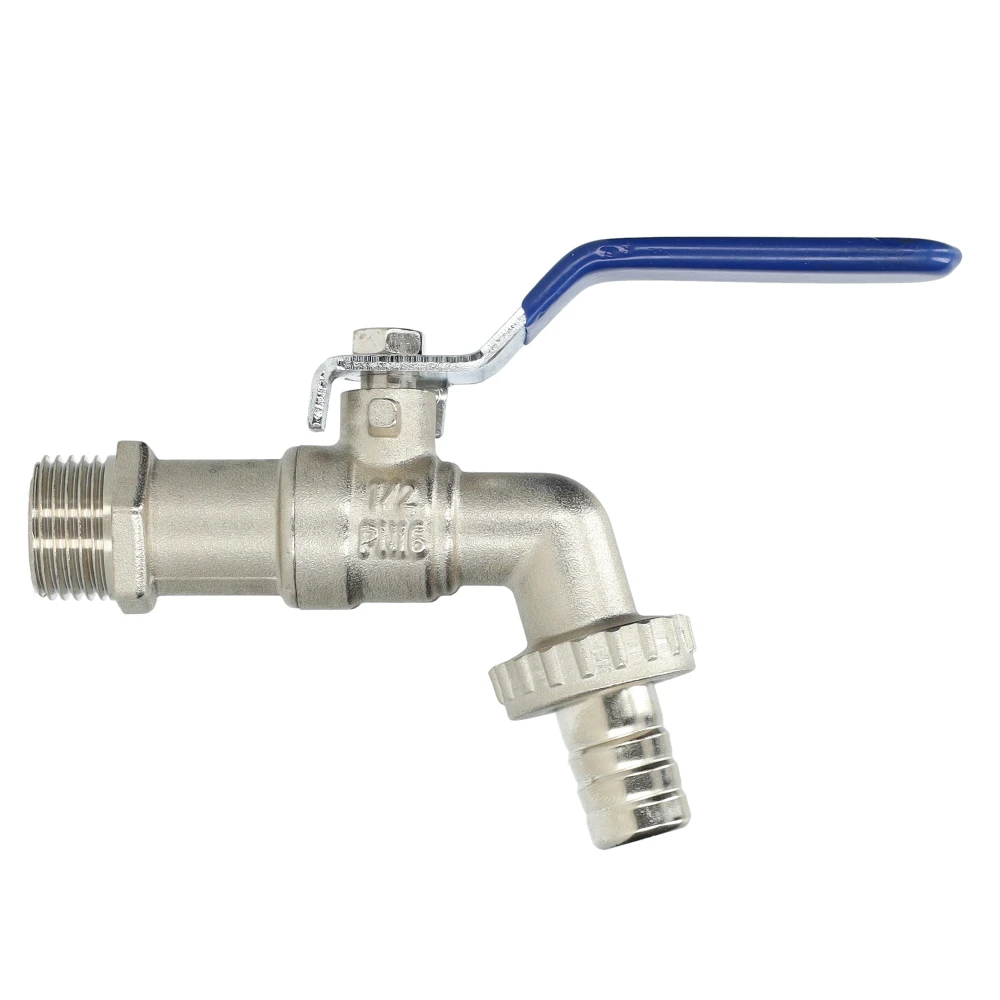 Miniatuur van kogelkraan messing verchroomd slangwartel 1/2" buitendraad x slangtule (1320-000012)