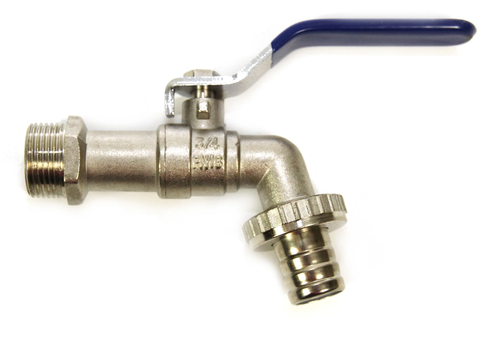 Miniatuur van kogelkraan messing verchroomd slangwartel 3/4" buitendraad x slangtule (1320-000034)
