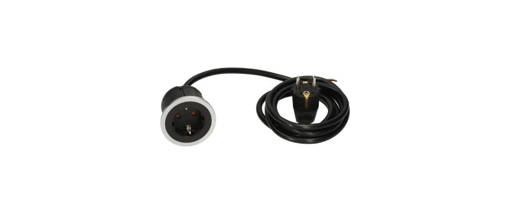 Miniatuur van Bachmann inbouw stopcontact 1-voudig - 2meter zwart/wit (926.001)