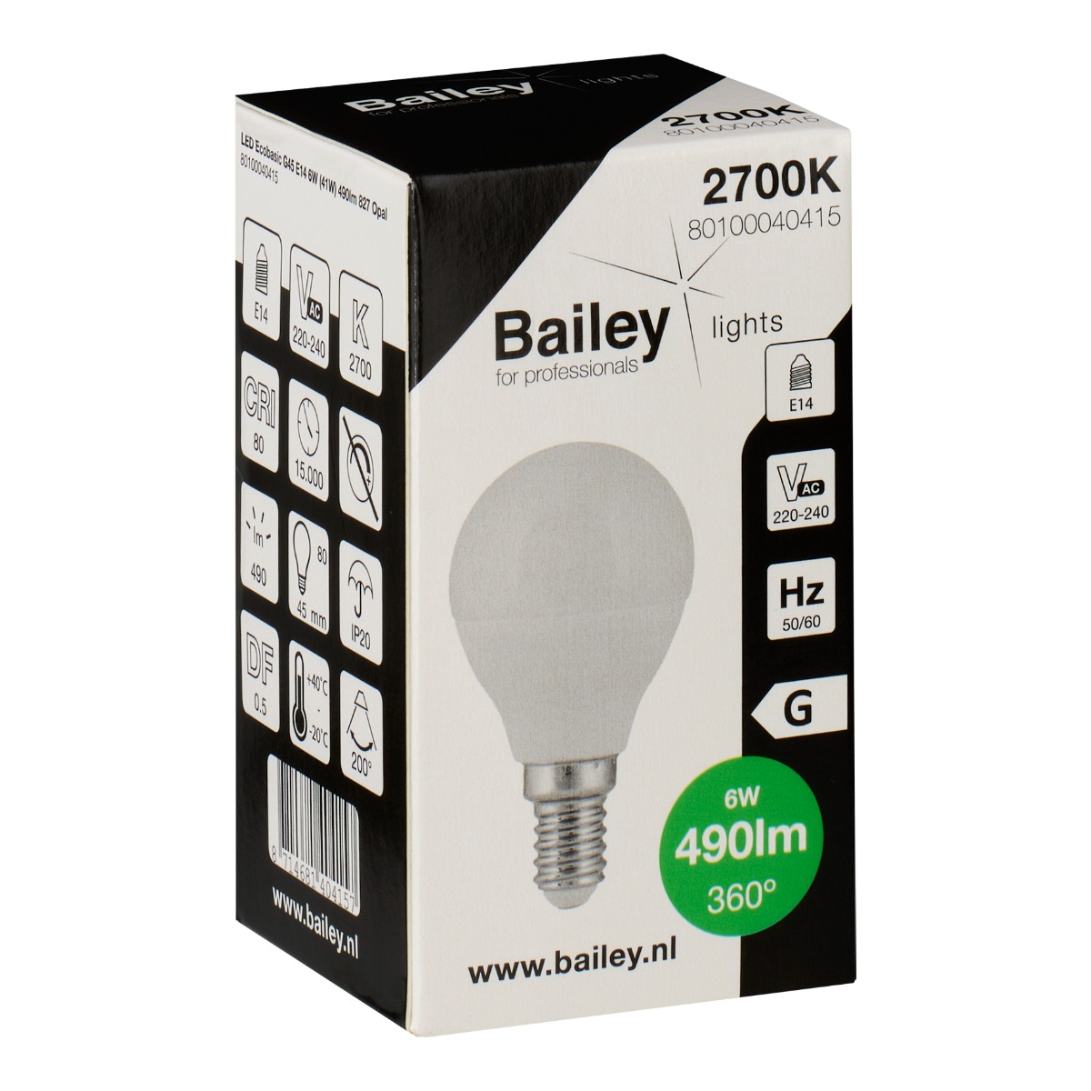 Miniatuur van Bailey LED lamp filament helder kaars E14 3W 190lm warm wit 2200K dimbaar (144333)
