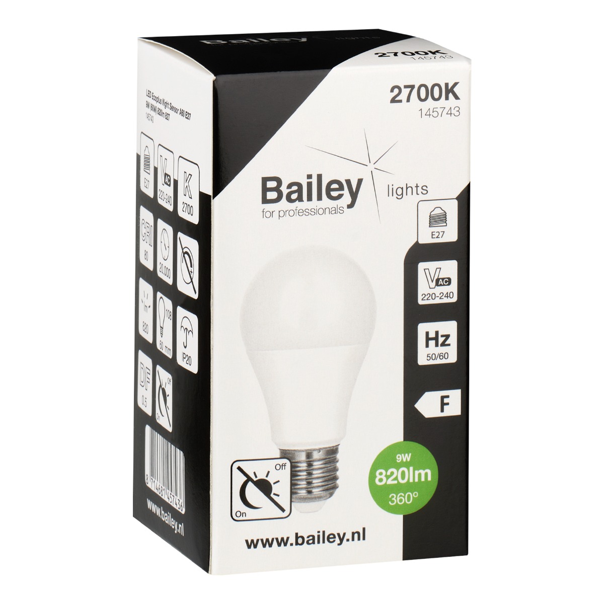 Miniatuur van Bailey LED lamp peer E27 9W 820lm warm wit 2700K (145743)