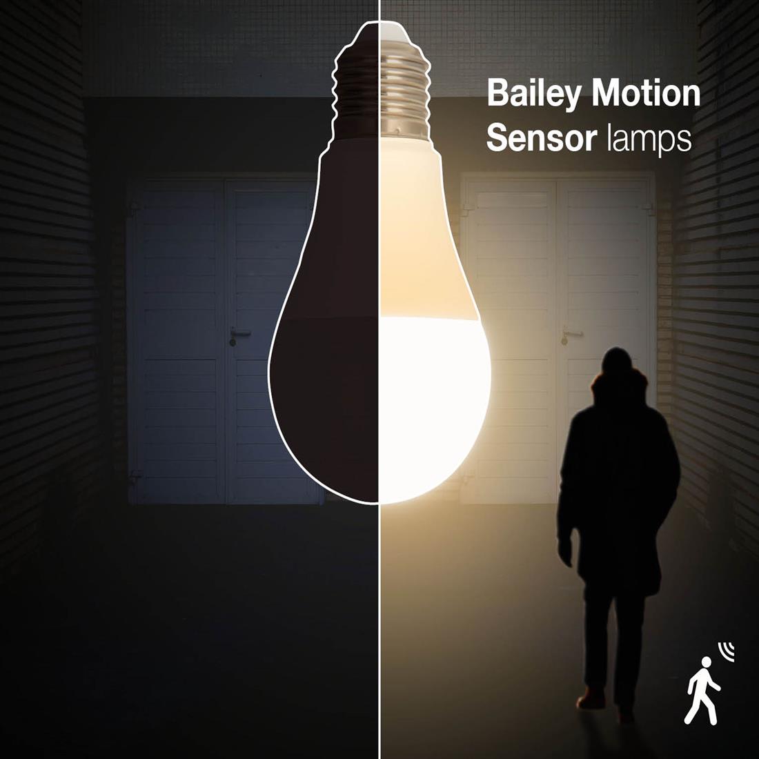 Miniatuur van Bailey LED lamp peer E27 9W 820lm warm wit 2700K - met bewegings sensor (145744)