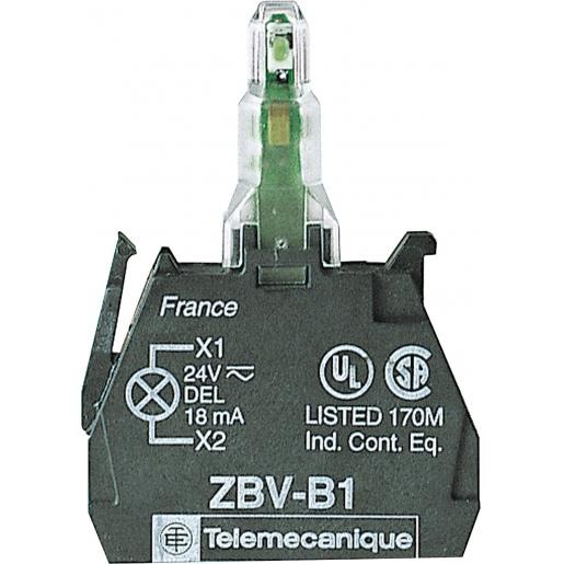 Miniatuur van Schneider Electric Harmony ZB universeel LED-blok Ø22mm 24V schroeflklem (ZBVM1)