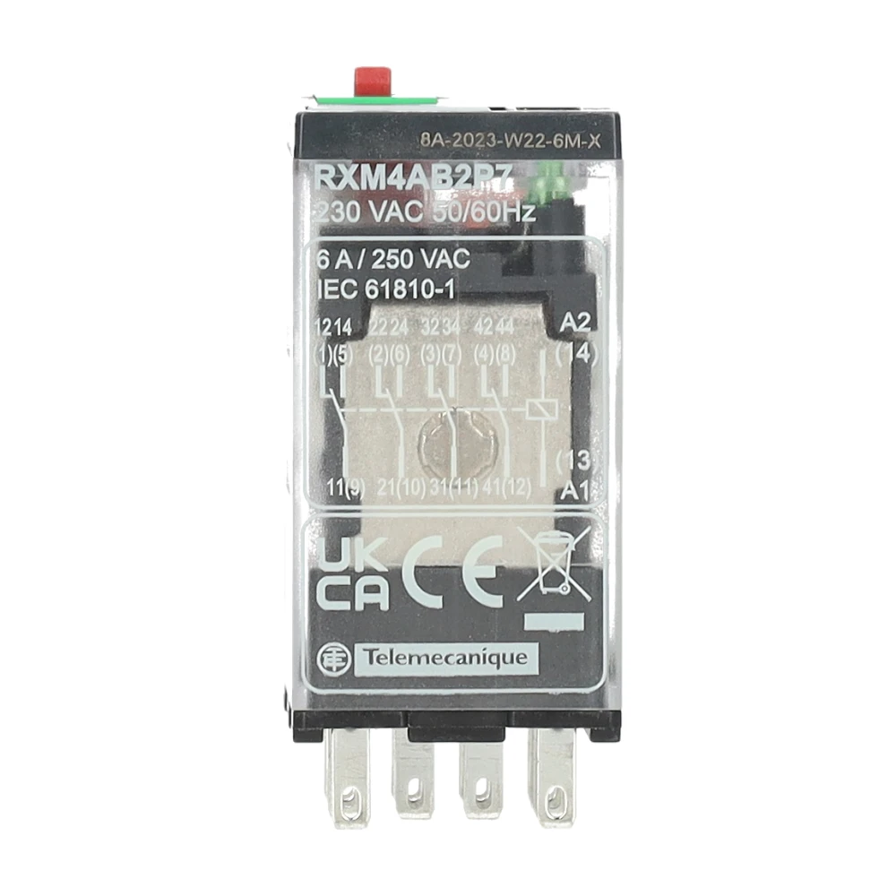 Miniatuur van Schneider Electric Zelio RXM mini insteekrelais 4M/V 230V AC 6A met LED (RXM4AB2P7)